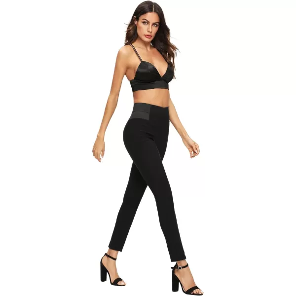 SweatyRocks Women's Basic Leggings Stretchy Slim Elastic High Waist Work Pants