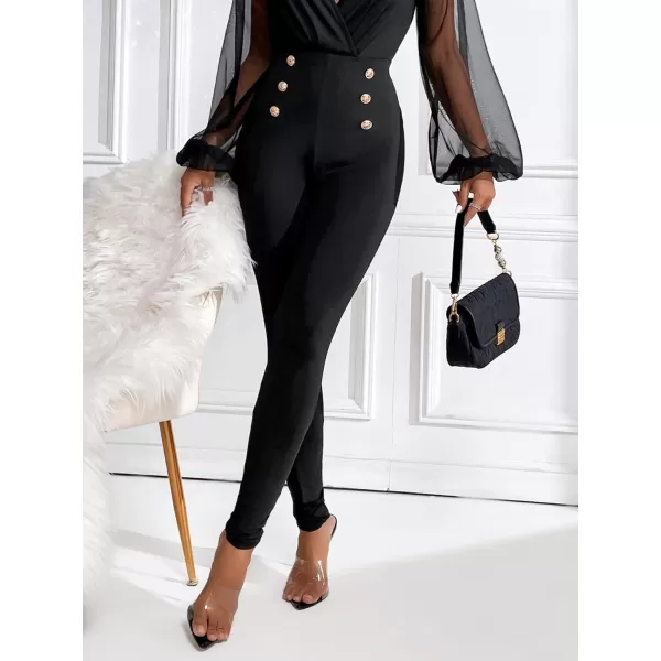 SweatyRocks Women's Basic Leggings Stretchy Slim Elastic High Waist Work Pants