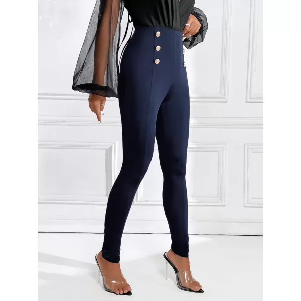 SweatyRocks Women's Basic Leggings Stretchy Slim Elastic High Waist Work Pants