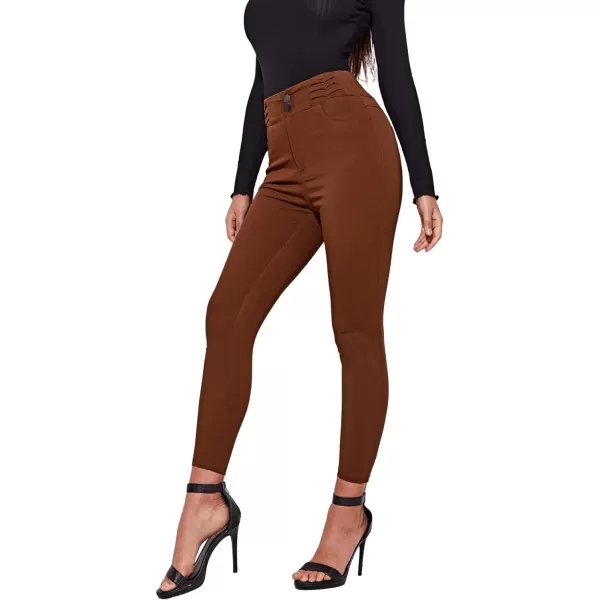 SweatyRocks Women's Basic Leggings Stretchy Slim Elastic High Waist Work Pants
