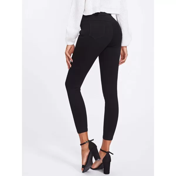 SweatyRocks Women's Basic Leggings Stretchy Slim Elastic High Waist Work Pants