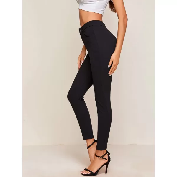 SweatyRocks Women's Basic Leggings Stretchy Slim Elastic High Waist Work Pants