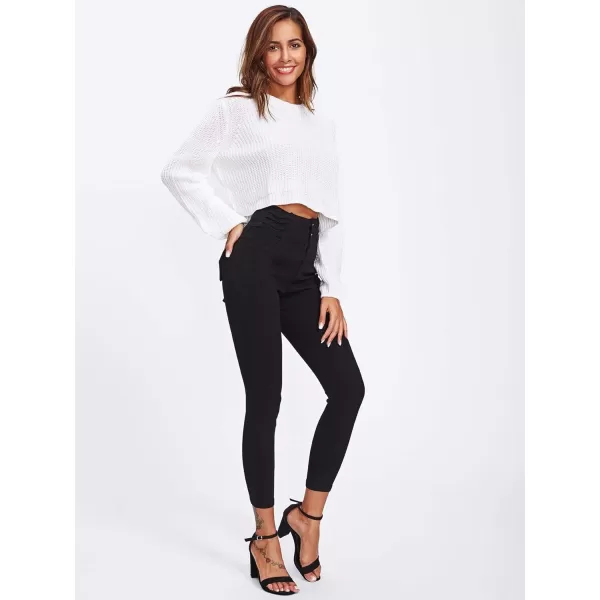 SweatyRocks Women's Basic Leggings Stretchy Slim Elastic High Waist Work Pants