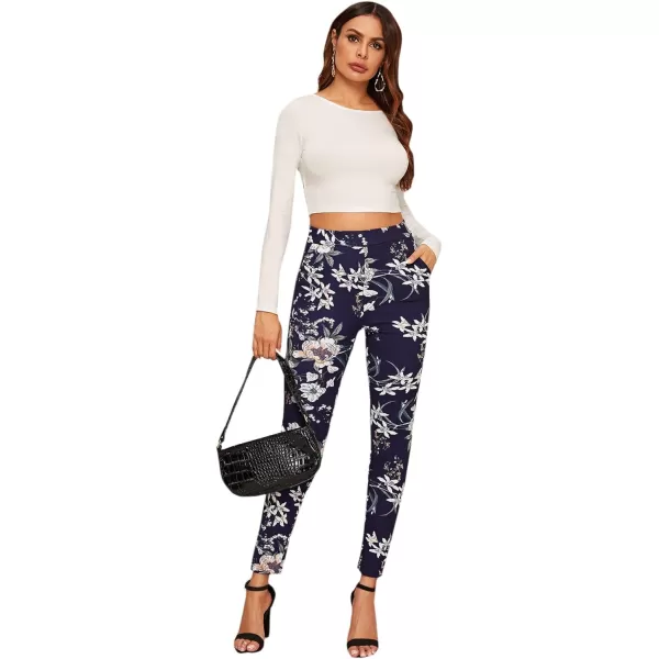 SweatyRocks Women's Basic Leggings Stretchy Slim Elastic High Waist Work Pants