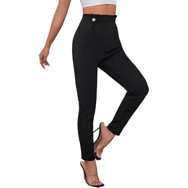 SweatyRocks Women's Basic Leggings Stretchy Slim Elastic High Waist Work Pants