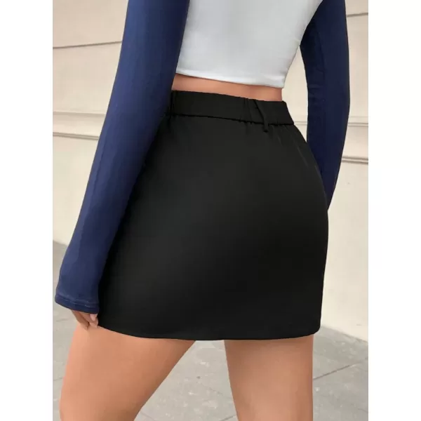 SweatyRocks Women's High Waist A Line Cargo Skirt Casual Mini Skirts with Flap Pocket