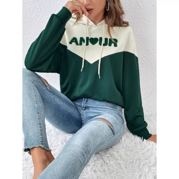 SweatyRocks Women's Hoodies Long Sleeve Pullover Drawstring Sweatshirt Hoodies with Pocket