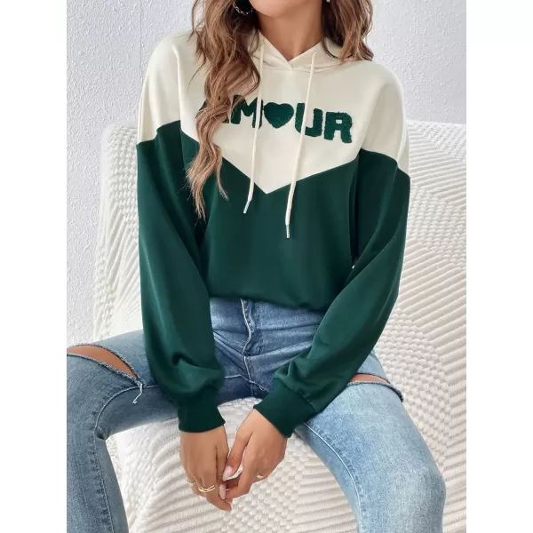 SweatyRocks Women's Hoodies Long Sleeve Pullover Drawstring Sweatshirt Hoodies with Pocket
