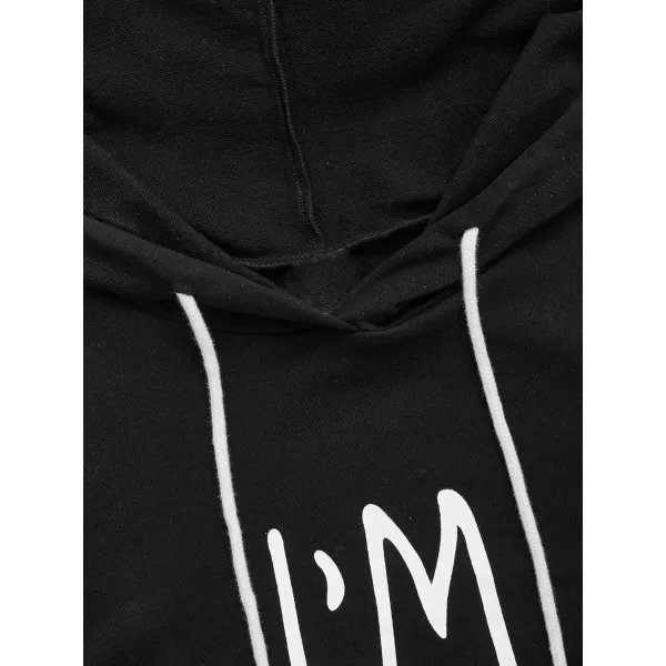 SweatyRocks Women's Hoodies Long Sleeve Pullover Drawstring Sweatshirt Hoodies with Pocket