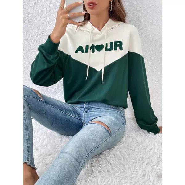 SweatyRocks Women's Hoodies Long Sleeve Pullover Drawstring Sweatshirt Hoodies with Pocket
