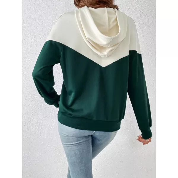 SweatyRocks Women's Hoodies Long Sleeve Pullover Drawstring Sweatshirt Hoodies with Pocket