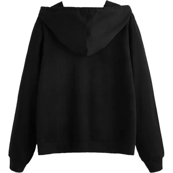 SweatyRocks Women's Hoodies Long Sleeve Pullover Drawstring Sweatshirt Hoodies with Pocket