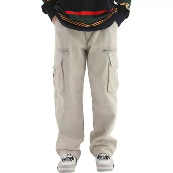 SweatyRocks Men's Straight Leg Flap Pockets Cargo Jeans Baggy Denim Pants