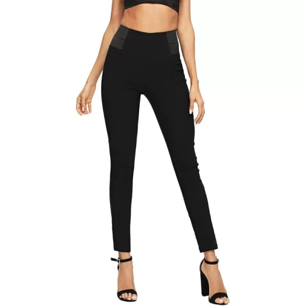 SweatyRocks Women's Basic Leggings Stretchy Slim Elastic High Waist Work Pants