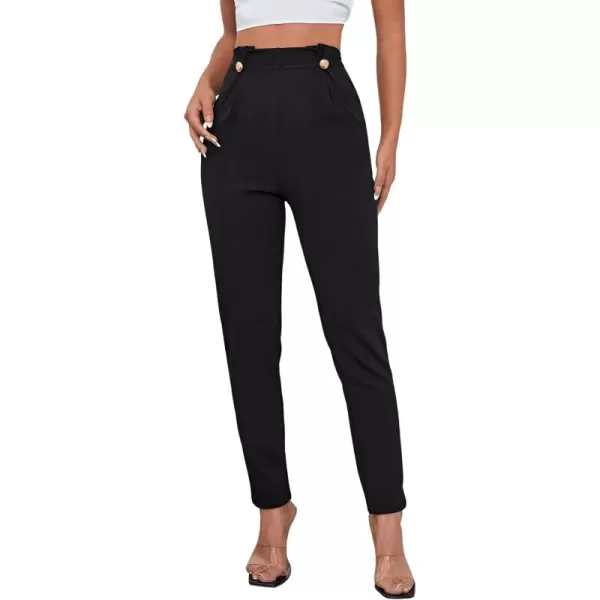 SweatyRocks Women's Basic Leggings Stretchy Slim Elastic High Waist Work Pants