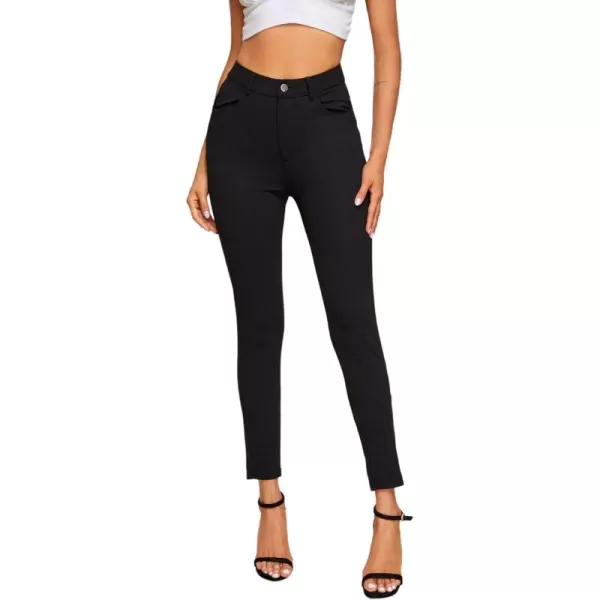 SweatyRocks Women's Basic Leggings Stretchy Slim Elastic High Waist Work Pants