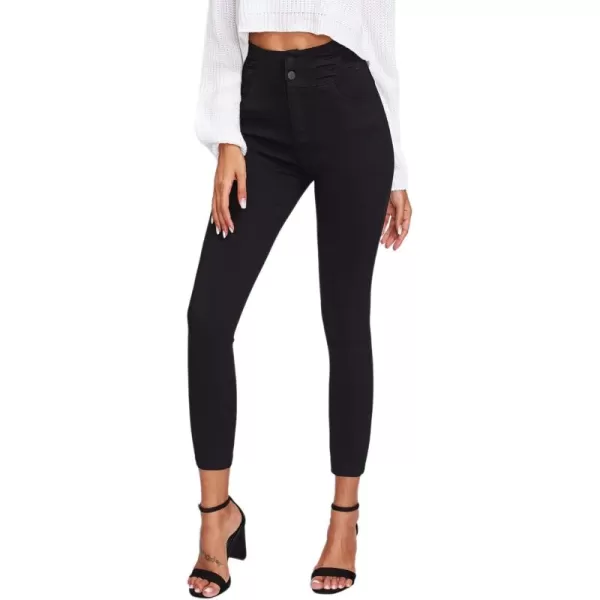 SweatyRocks Women's Basic Leggings Stretchy Slim Elastic High Waist Work Pants