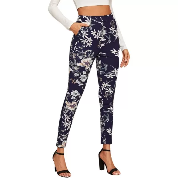 SweatyRocks Women's Basic Leggings Stretchy Slim Elastic High Waist Work Pants