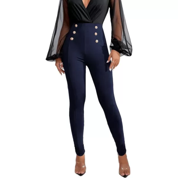 SweatyRocks Women's Basic Leggings Stretchy Slim Elastic High Waist Work Pants