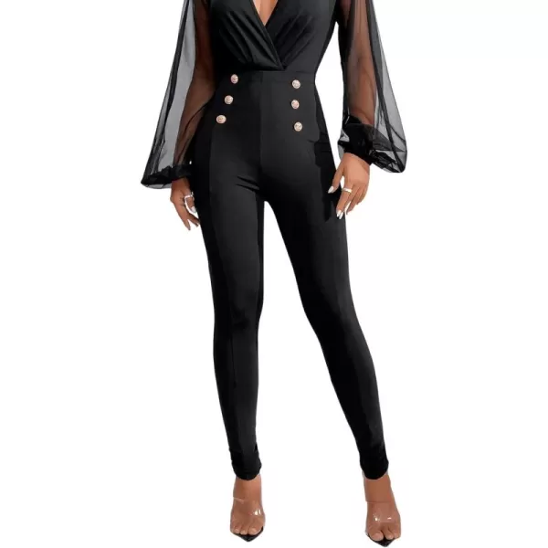 SweatyRocks Women's Basic Leggings Stretchy Slim Elastic High Waist Work Pants