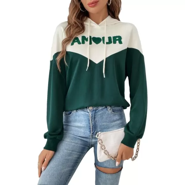 SweatyRocks Women's Hoodies Long Sleeve Pullover Drawstring Sweatshirt Hoodies with Pocket