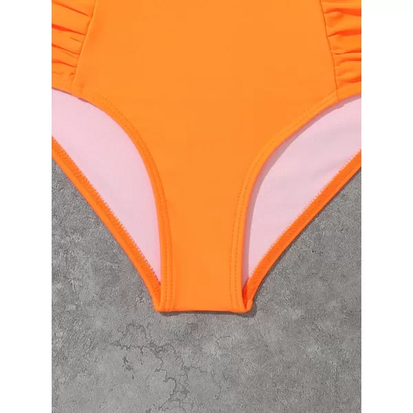 SweatyRocks Girl's 2 Piece Bathing Suits Striped Print Spaghetti Strap Criss Cross Bikini Set High Waist Swimsuit