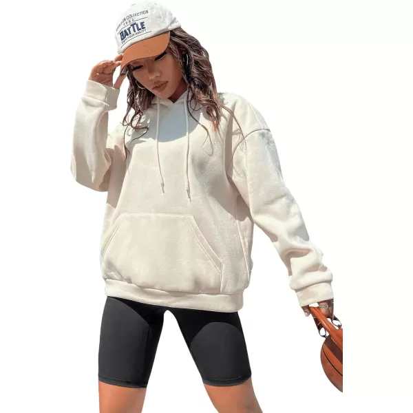 SweatyRocks Women's Long Sleeve Drop Shoulder Pullover Sweatshirt Graphic Letter Hoodie Drawstring Thermal Sweatshirt