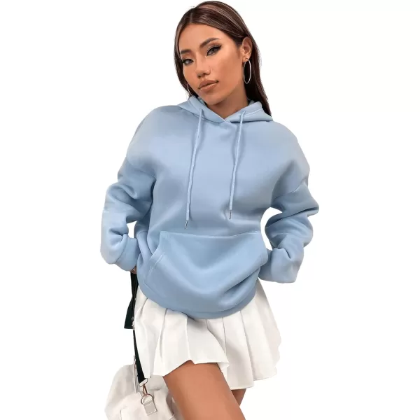 SweatyRocks Women's Long Sleeve Drop Shoulder Pullover Sweatshirt Graphic Letter Hoodie Drawstring Thermal Sweatshirt