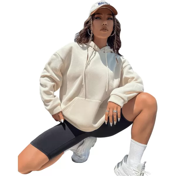 SweatyRocks Women's Long Sleeve Drop Shoulder Pullover Sweatshirt Graphic Letter Hoodie Drawstring Thermal Sweatshirt