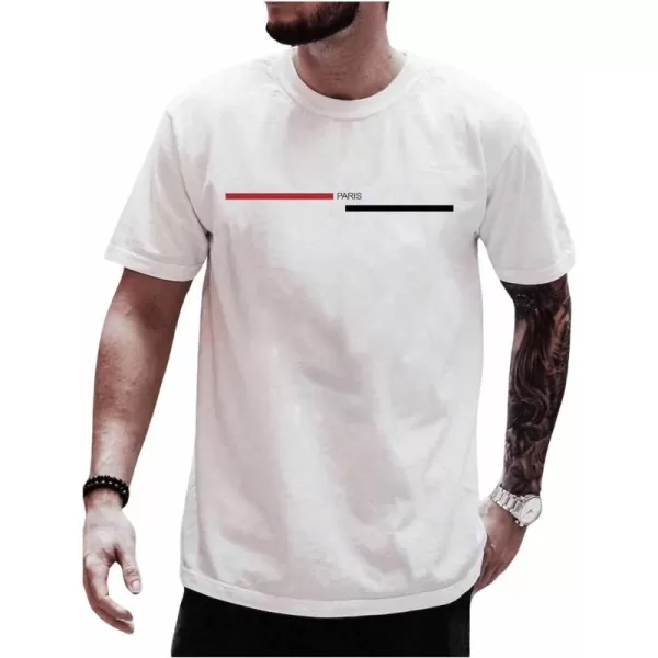 SweatyRocks Men's Graphic Tees Letter Printed Short Sleeve T Shirt Round Neck Casual Tops