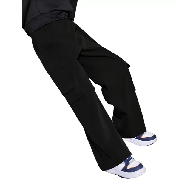 SweatyRocks Boy's Elastic Waist Straight Leg Cargo Pants Loose Long Trousers Streetwear with Pockets