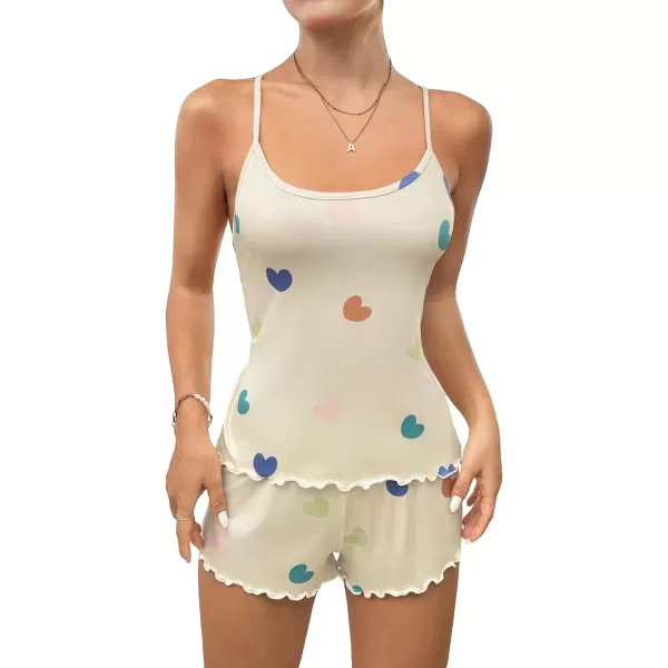 imageSweatyRocks Womens Sleepwear Set Plaid Print Cami Top and Elastic Waist Short Pajama SetYellow