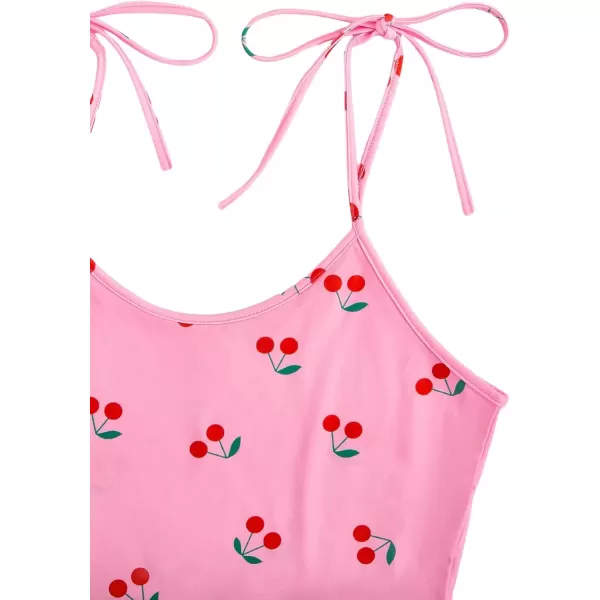 imageSweatyRocks Womens Summer Strawberry Print Cami Top and Shorts Sleepwear Pajamas SetPink Red Cherry
