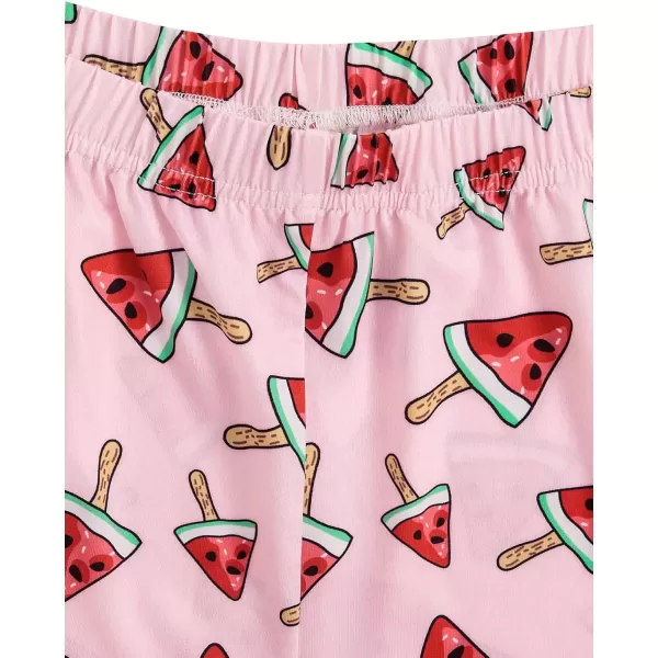 imageSweatyRocks Womens Summer Strawberry Print Cami Top and Shorts Sleepwear Pajamas SetPink and Red
