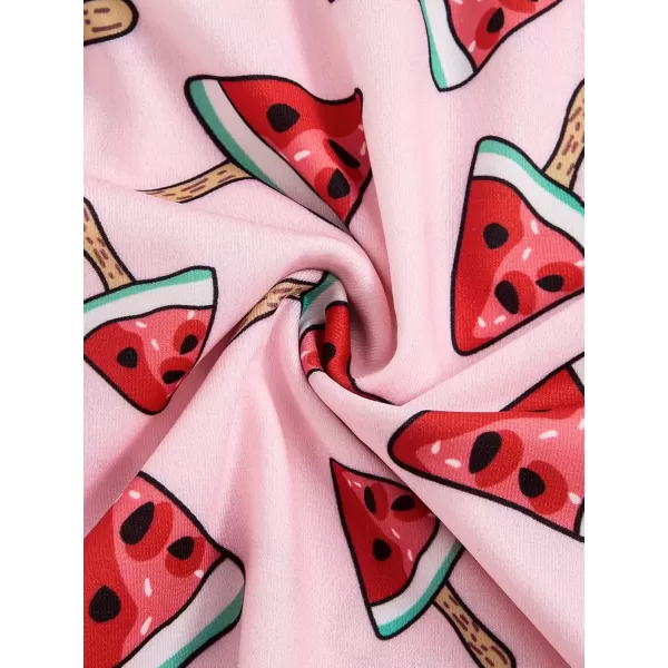 imageSweatyRocks Womens Summer Strawberry Print Cami Top and Shorts Sleepwear Pajamas SetPink and Red