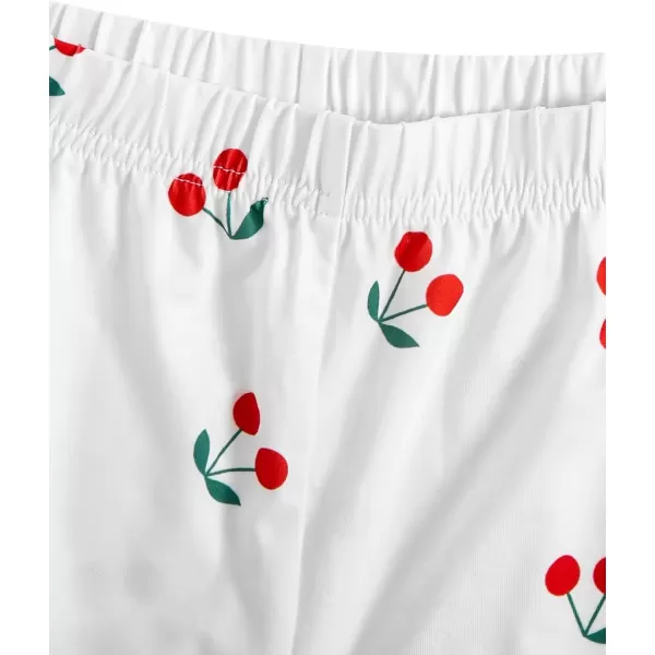 imageSweatyRocks Womens Summer Strawberry Print Cami Top and Shorts Sleepwear Pajamas SetWhite Cherry