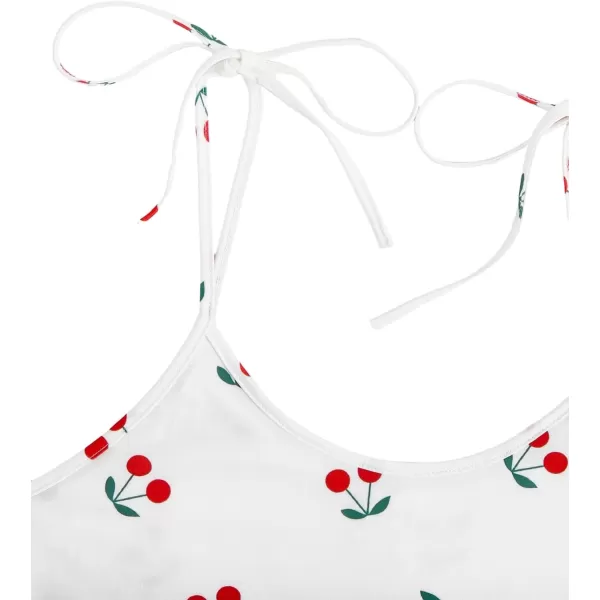 imageSweatyRocks Womens Summer Strawberry Print Cami Top and Shorts Sleepwear Pajamas SetWhite Cherry