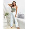 imageSweatyRocks Womens 2 Piece Pajama Set Lace Cami Top and Flare Pants PJ Set LoungewearGreen