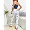 imageSweatyRocks Womens 2 Piece Pajama Set Lace Cami Top and Flare Pants PJ Set LoungewearRoyal Blue