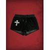 imageSweatyRocks Womens Casual Fuzzy Pajama Shorts Fleece Lounge Short PantsBlack and White