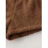 imageSweatyRocks Womens Casual Fuzzy Pajama Shorts Fleece Lounge Short PantsCoffee Brown