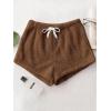 imageSweatyRocks Womens Casual Fuzzy Pajama Shorts Fleece Lounge Short PantsCoffee Brown
