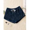 imageSweatyRocks Womens Casual Fuzzy Pajama Shorts Fleece Lounge Short PantsDark Blue