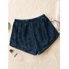 imageSweatyRocks Womens Casual Fuzzy Pajama Shorts Fleece Lounge Short PantsDark Blue