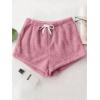 imageSweatyRocks Womens Casual Fuzzy Pajama Shorts Fleece Lounge Short PantsDusty Pink Plain