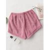 imageSweatyRocks Womens Casual Fuzzy Pajama Shorts Fleece Lounge Short PantsDusty Pink Plain