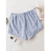 imageSweatyRocks Womens Casual Fuzzy Pajama Shorts Fleece Lounge Short PantsLight Blue