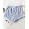 imageSweatyRocks Womens Casual Fuzzy Pajama Shorts Fleece Lounge Short PantsLight Blue