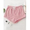imageSweatyRocks Womens Casual Fuzzy Pajama Shorts Fleece Lounge Short PantsLight Pink