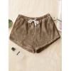 imageSweatyRocks Womens Casual Fuzzy Pajama Shorts Fleece Lounge Short PantsSolid Brown